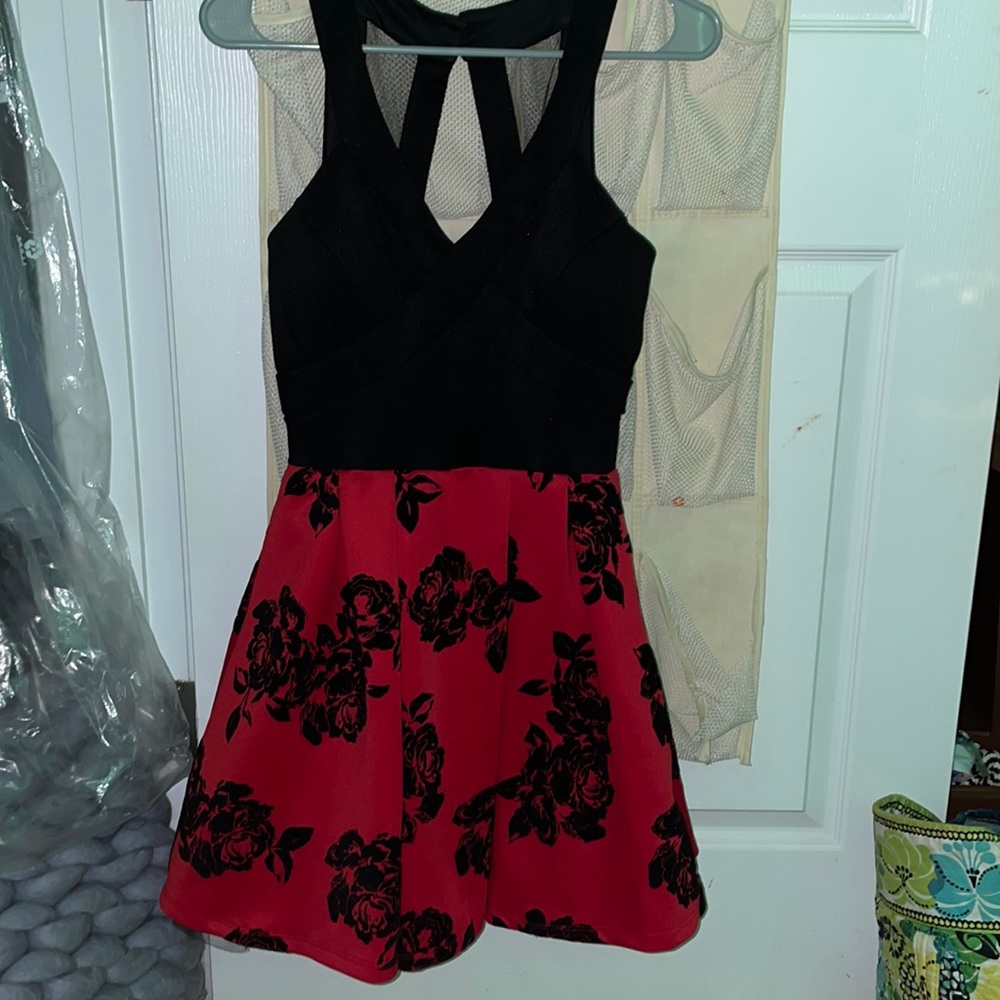 Cute red and black homecoming dress. worn once, perfect condition